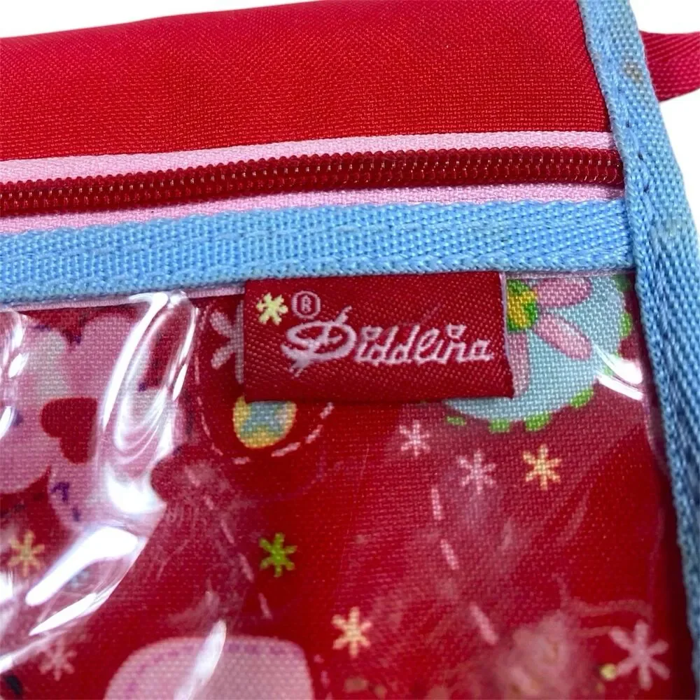 Vintage‎ DIDDL & DIDDLINA Kids Handbag Purse Wallet Mini Red Floral Girls Canvas